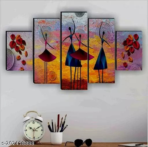 Pintura de paisaje 3D de pared - Set de 5 arte moderno